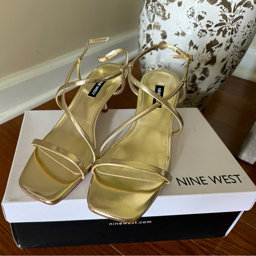 Nine West gold strappy sandal